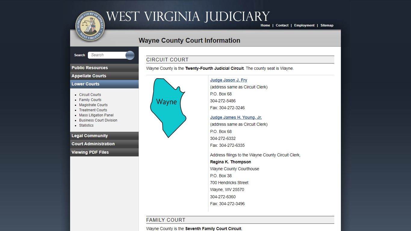 Wayne County Court Information - West Virginia Judiciary - courtswv.gov